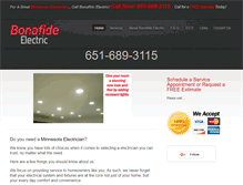 Tablet Screenshot of bonafideelectric.com